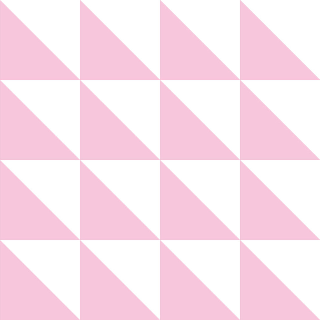 Bílo-růžová tapeta s pravoúhlými trojúhelníky 25 cm - Dekoori obrázek 1