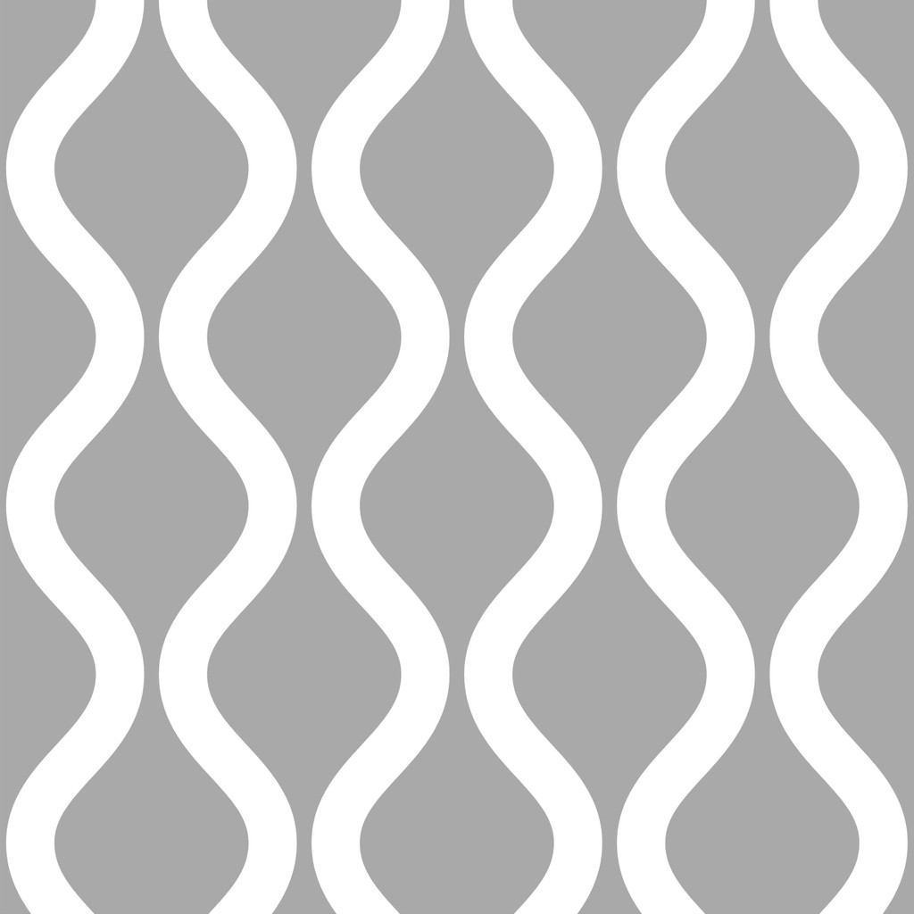 Vertical ogee pattern (white and grey wallpaper) - Dekoori image 1