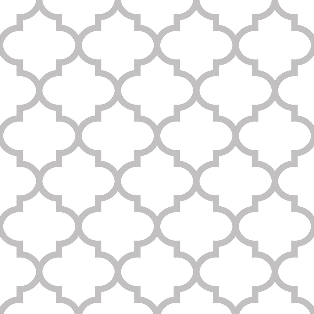 Moroccan Quatrefoil Tile white and grey wallpaper - Dekoori image 1