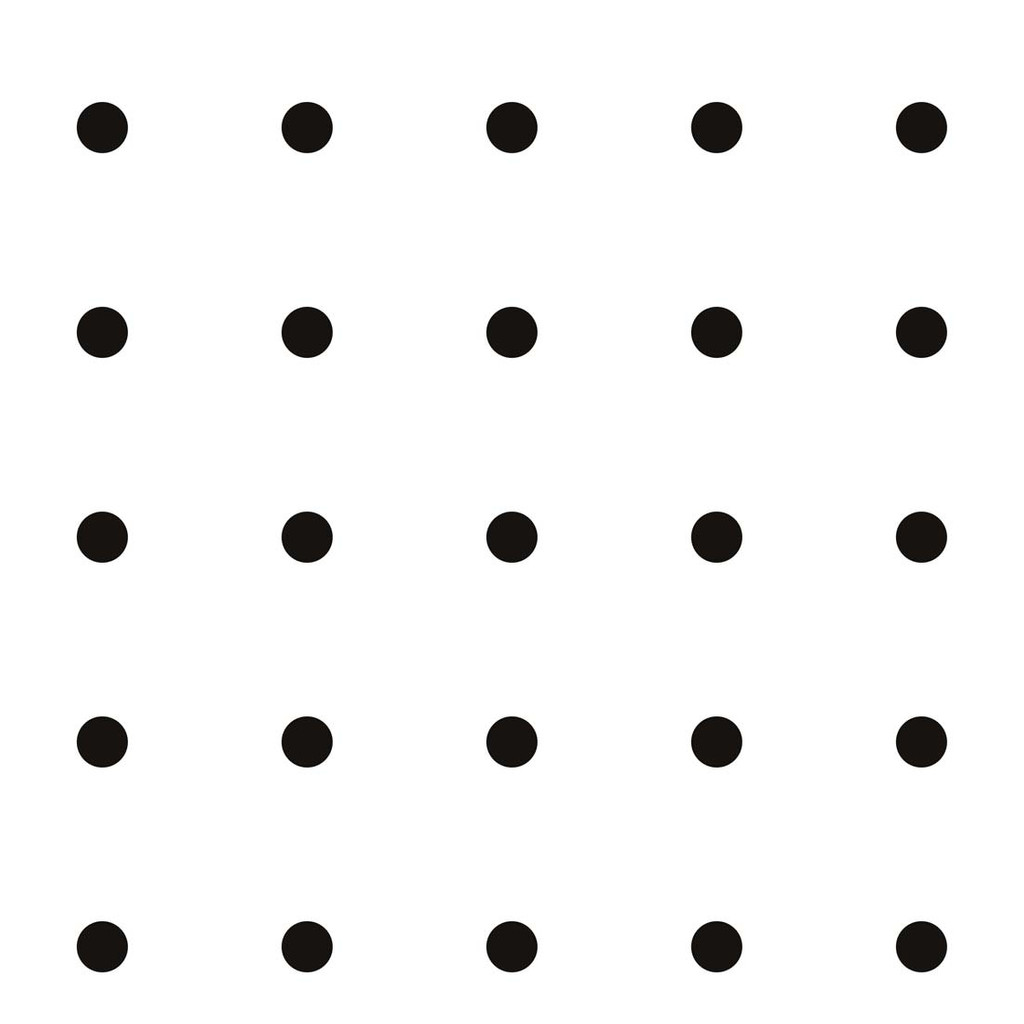 Bílá tapeta s černými puntíky, tečky, polka dot 5 cm - čtvercové uspořádání - Dekoori obrázek 1