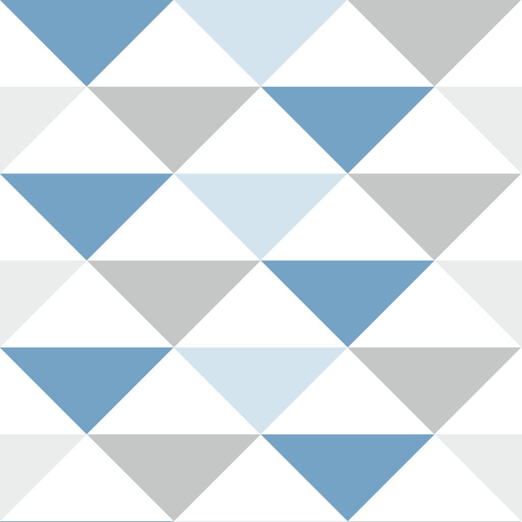 Geometric wallpaper with triangles 33 cm (white-grey-blue triangles) - Dekoori image 1