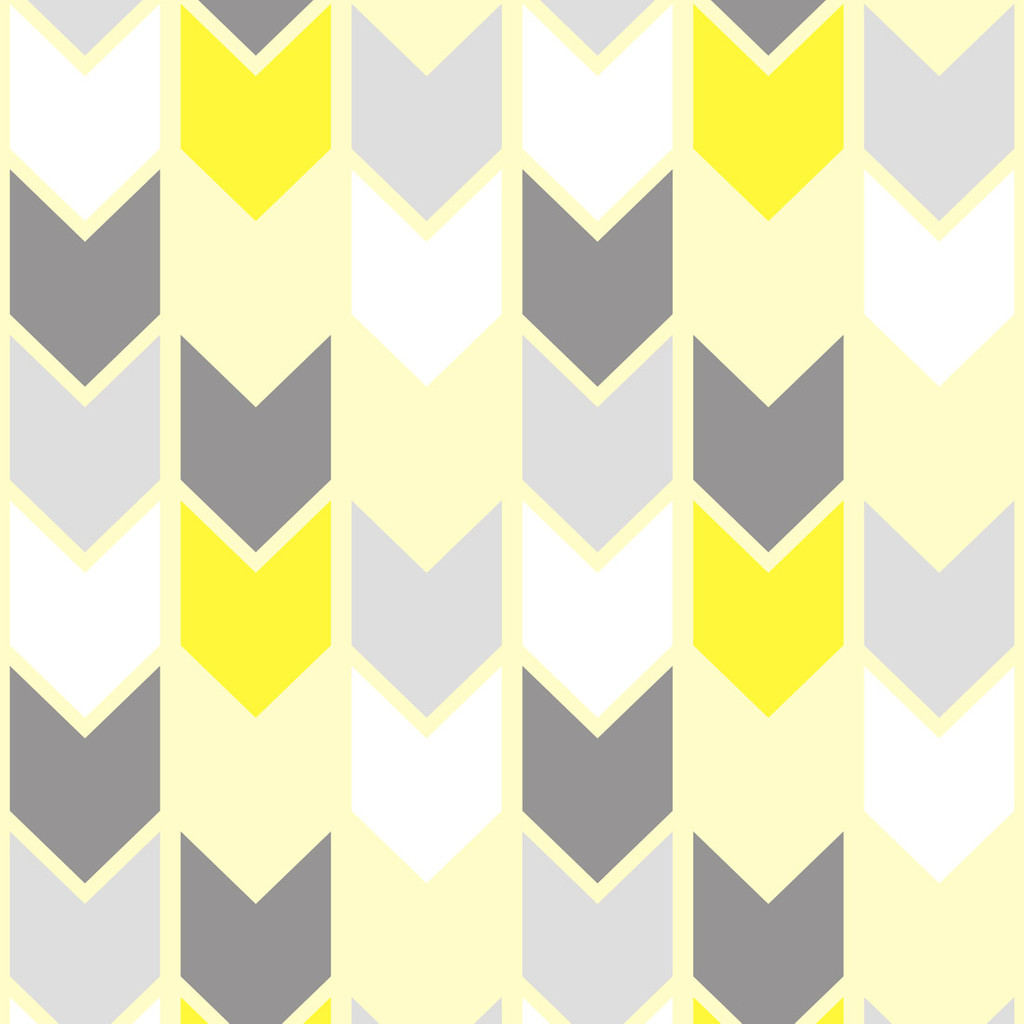 Tapeta žluto-šedo-bílá s klikatým vzorem chevron, cik cak, krokve, šipky - Dekoori obrázek 1