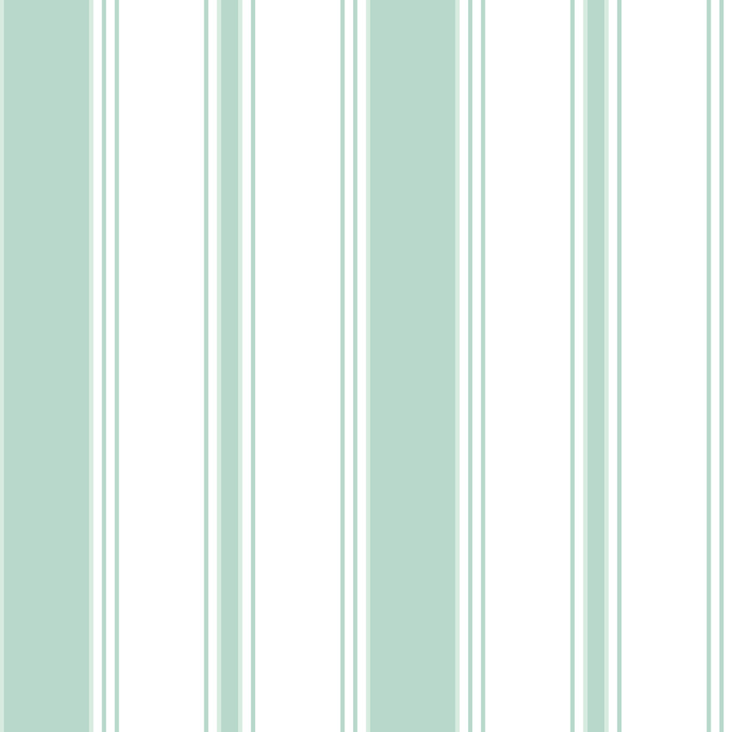 Mint and white vertical striped wallpaper (washable) - Dekoori image 1