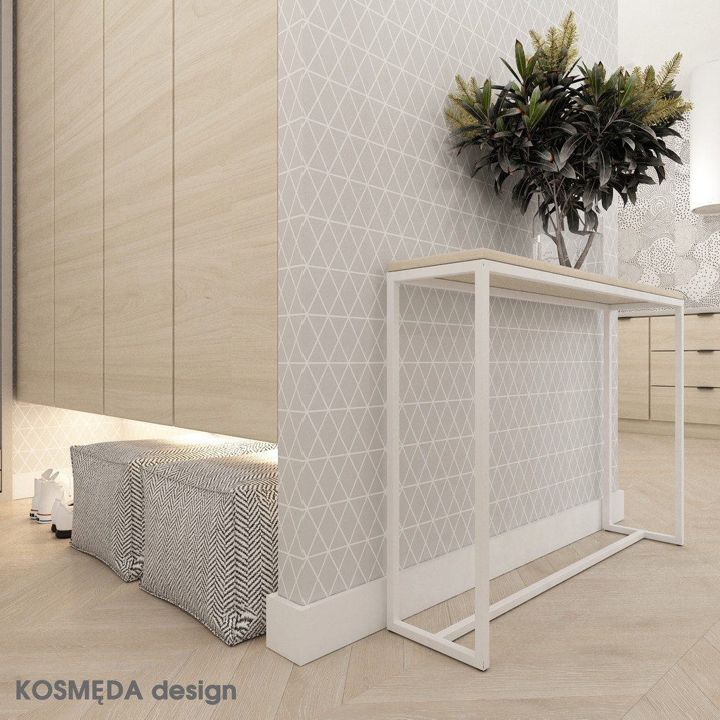 Geometrical grey and white netting/striped wallpaper with triangles and diamonds - Dekoori image 2