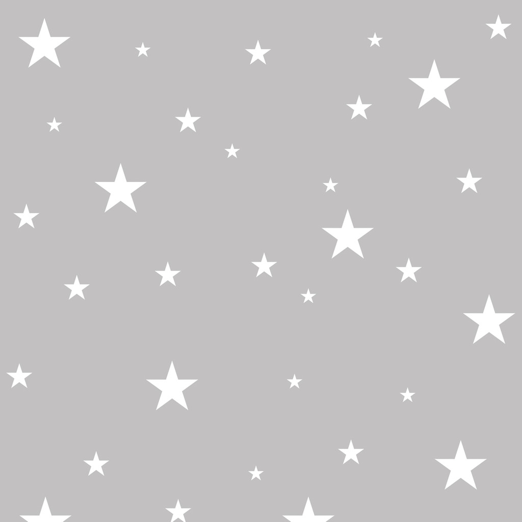 White and grey starry decorative wallpaper (white stars/constellation pattern on grey background) - Dekoori image 1