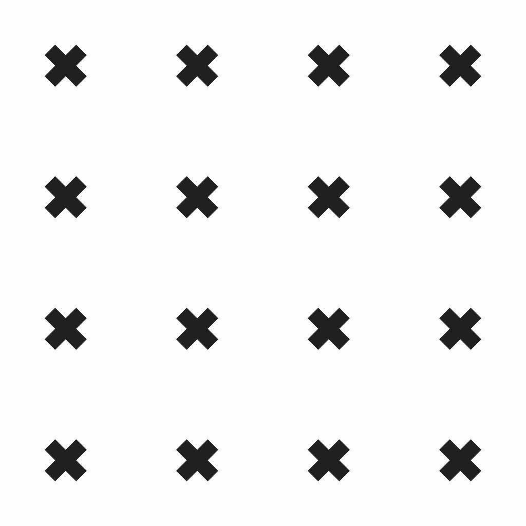 Modern white wallpaper with black X Mark crosses (white and black version) - Dekoori image 1