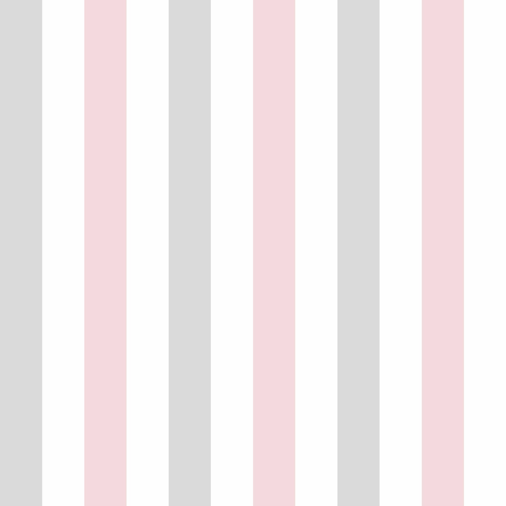 Stylowa, biała tapeta w jasnoszare i różowe pasy pionowe - Dekoori zdjęcie 1