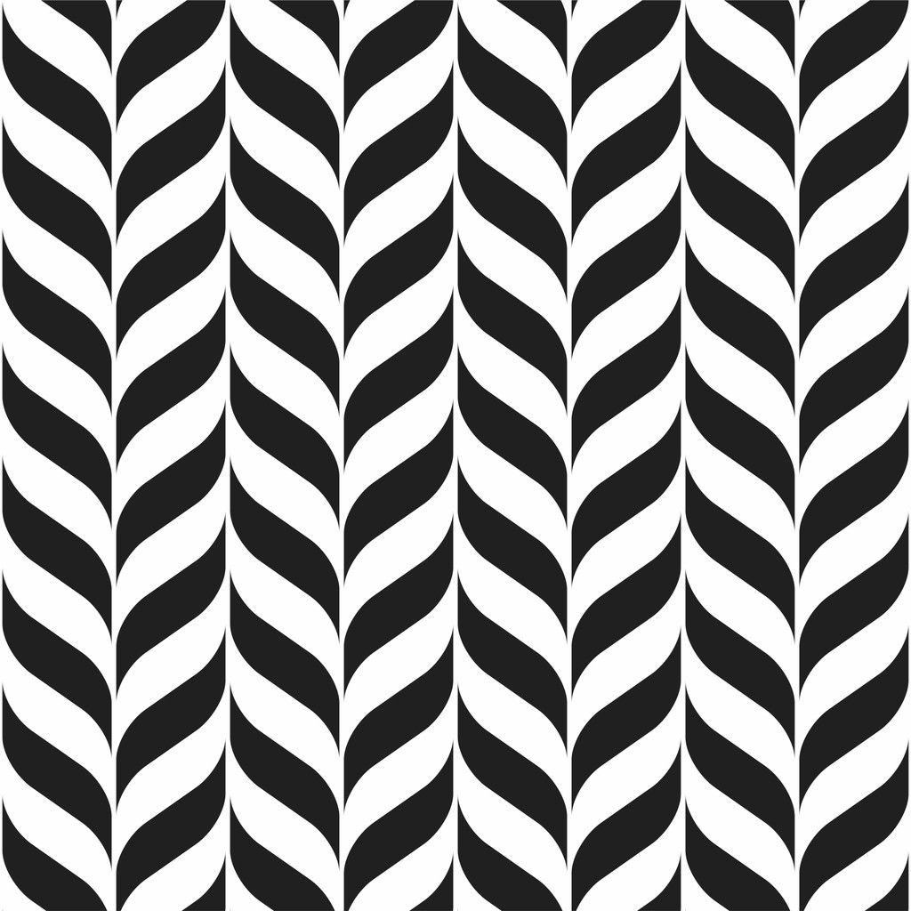 Černo-bílá tapeta se vzorem rybí kosti, listový, zebra, moderní styl - Dekoori obrázek 1