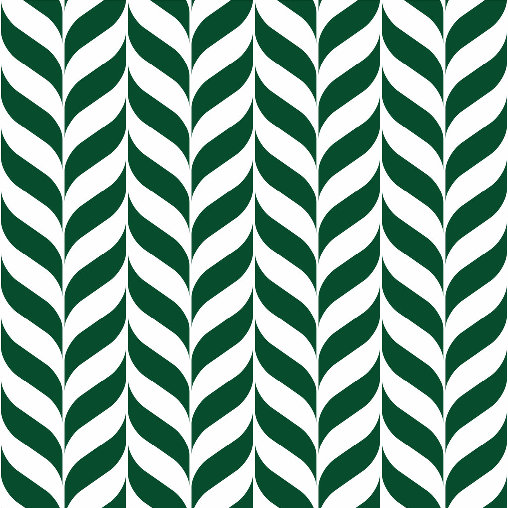 Tapeta se vzorem rybí kosti, bílé a smaragdové listy ve skandinávském stylu - Dekoori obrázek 1