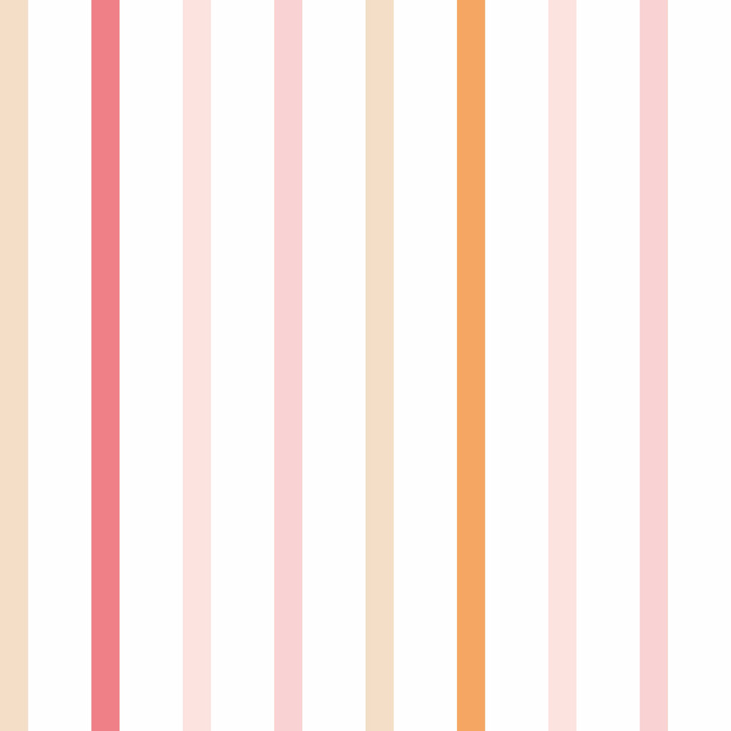 Škandinávska tapeta na stenu s bielo-béžovo-ružovo-oranžovými vertikálnymi pruhmi, do detskej izby - Dekoori obrázok 1