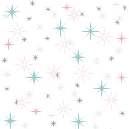 Flickering Stars Pastel Wallpaper White-Mint-Pink-Grey