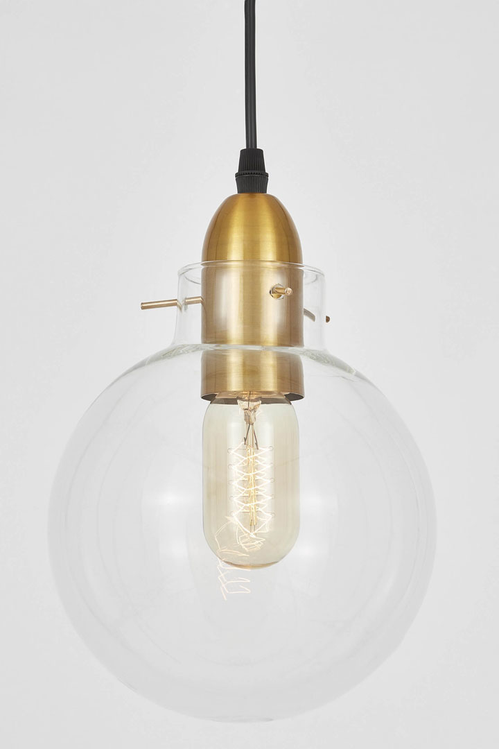 Przezroczysta lampa wisząca, loftowa z mosiężnymi akcentami CALVI - Lumina Deco zdjęcie 4