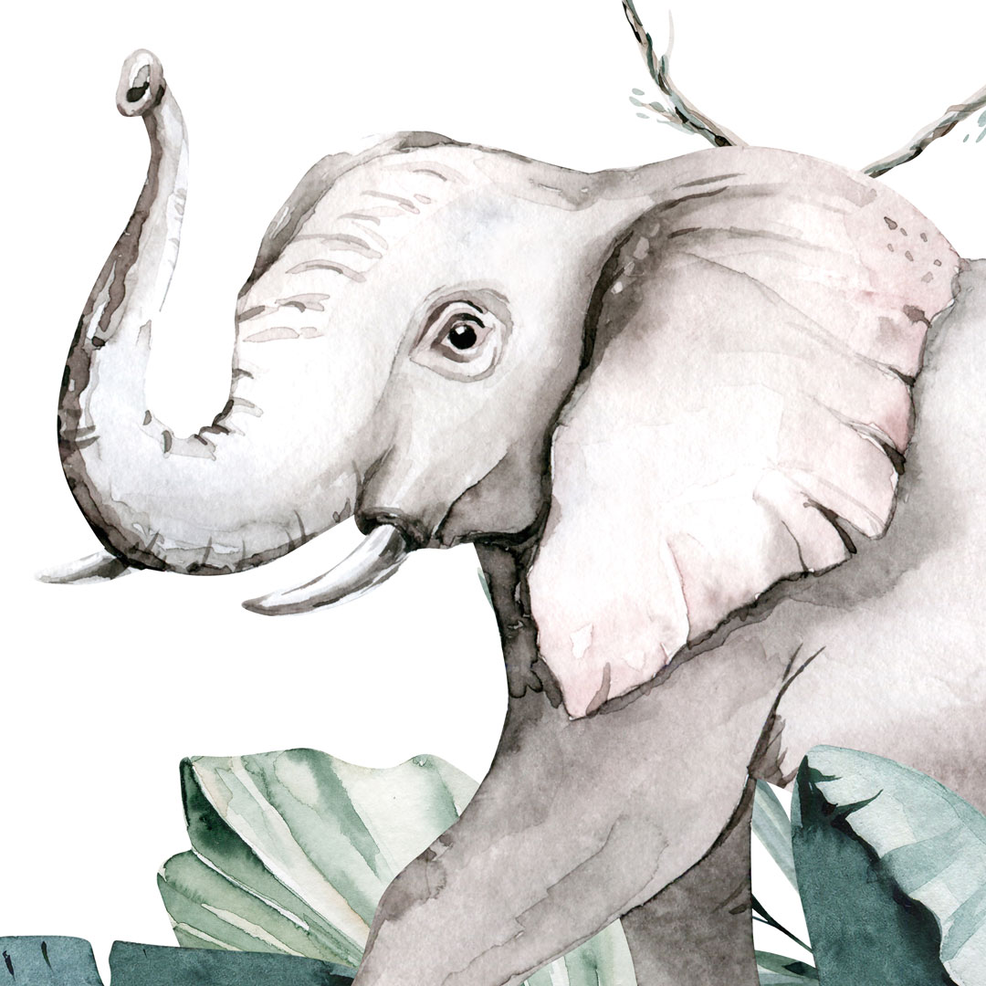 Tapeta DĚTSKÉ SAFARI zvířata v džungli, akvarel, do dětského pokoje - Dekoori obrázek 4