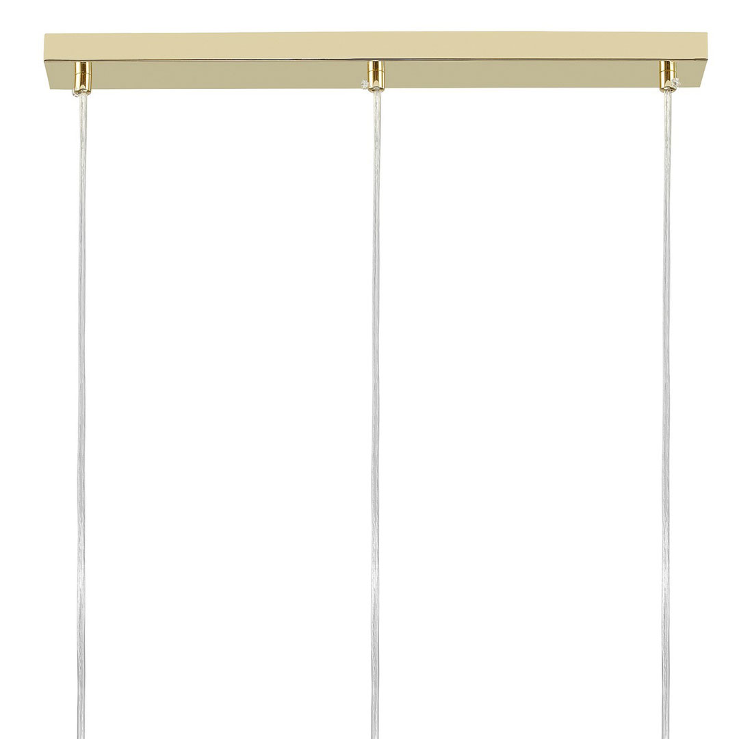 Trojitá závesná lampa nad jedálenský stôl alebo kuchynský ostrovček, biele gule, klasická zlatá - FINO - Lampit obrázok 3