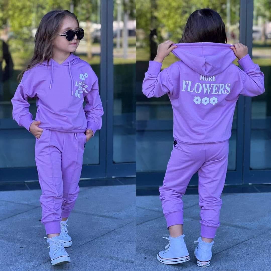 Dres Flowers Fioletowy - Karmelowy Butik zdjęcie 1