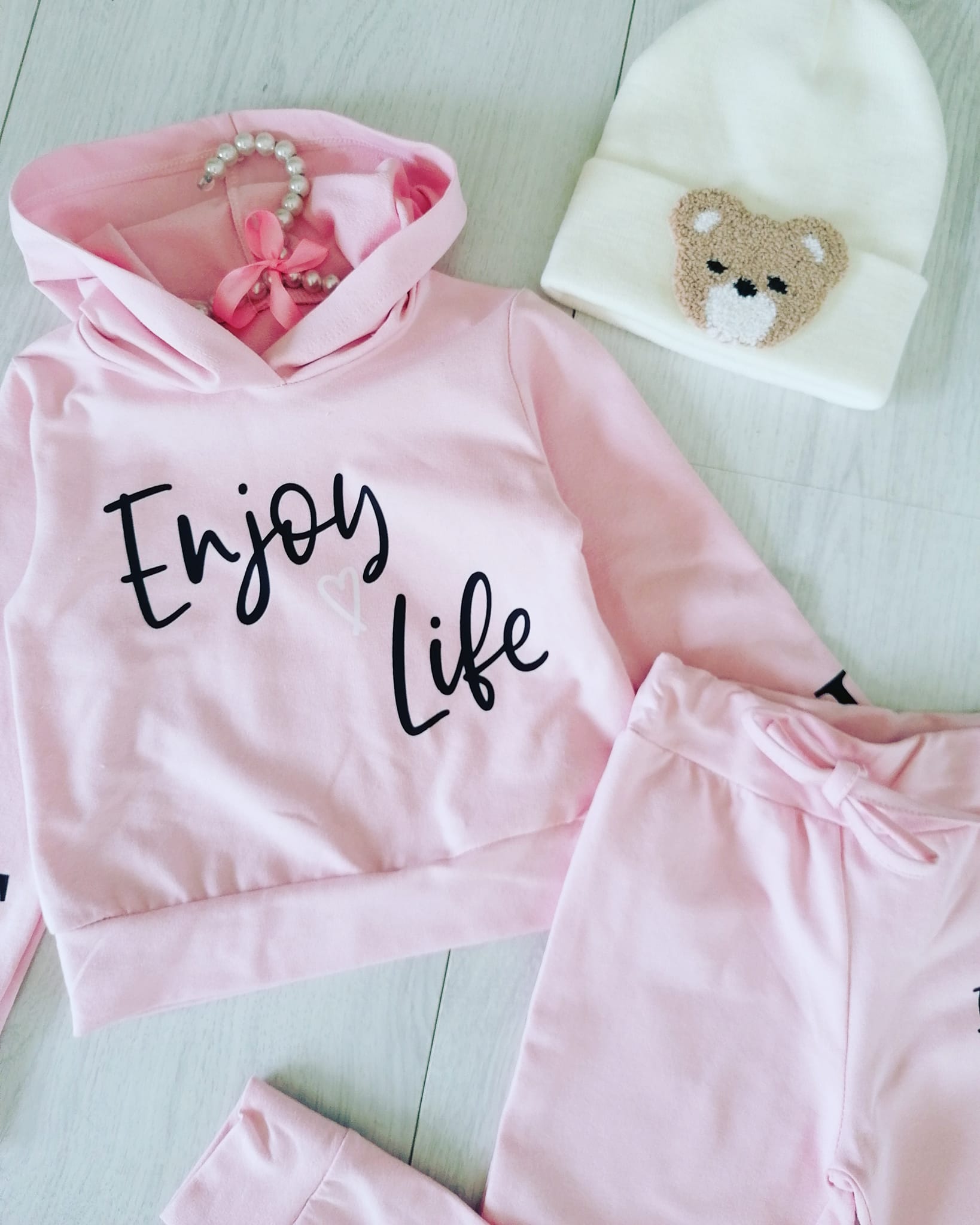 Dres Enjoy Life Pastelowy Róż - KARMELOWY BUTIK zdjęcie 2