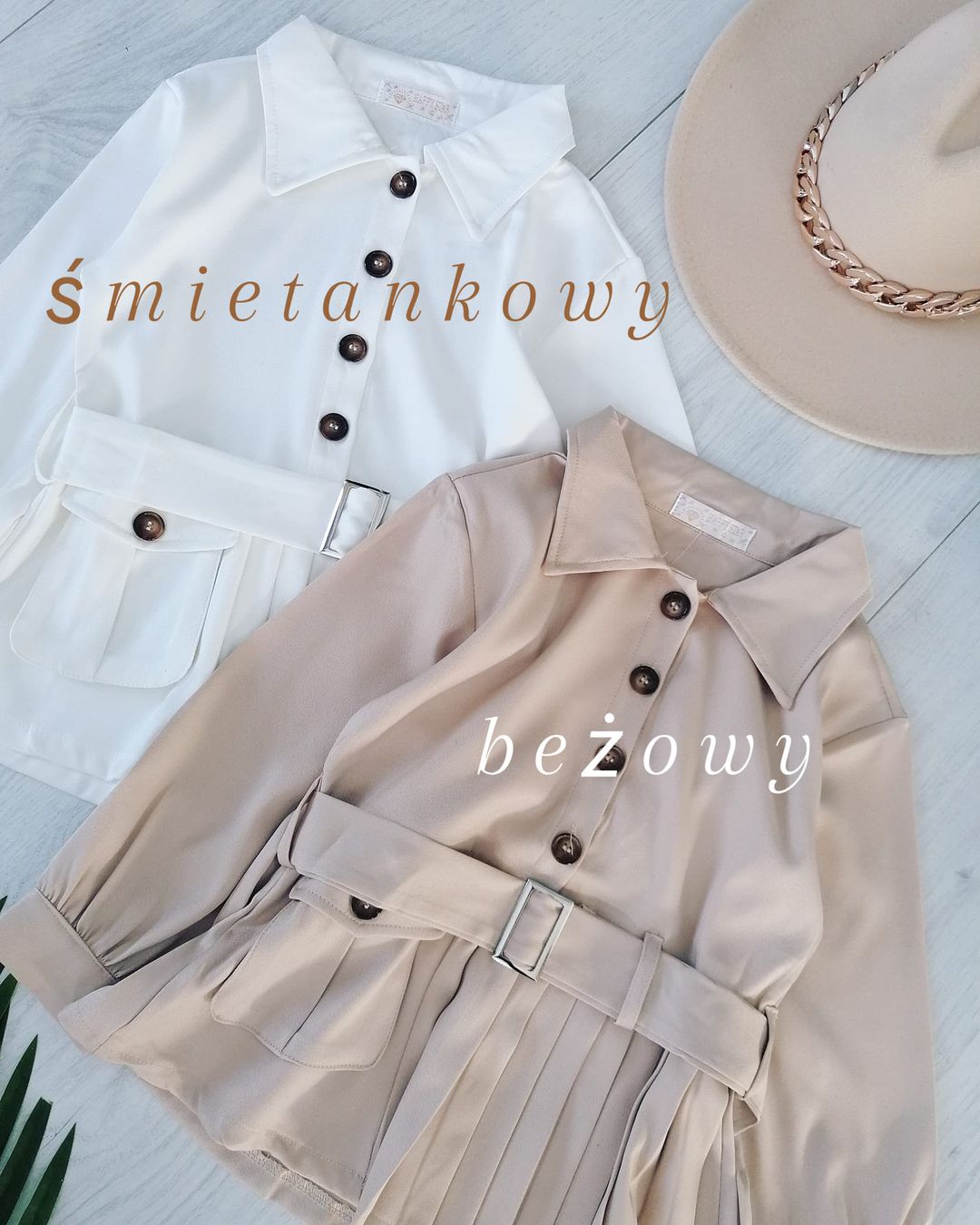 Koszula z Paskiem Beżowa - KARMELOWY BUTIK zdjęcie 3