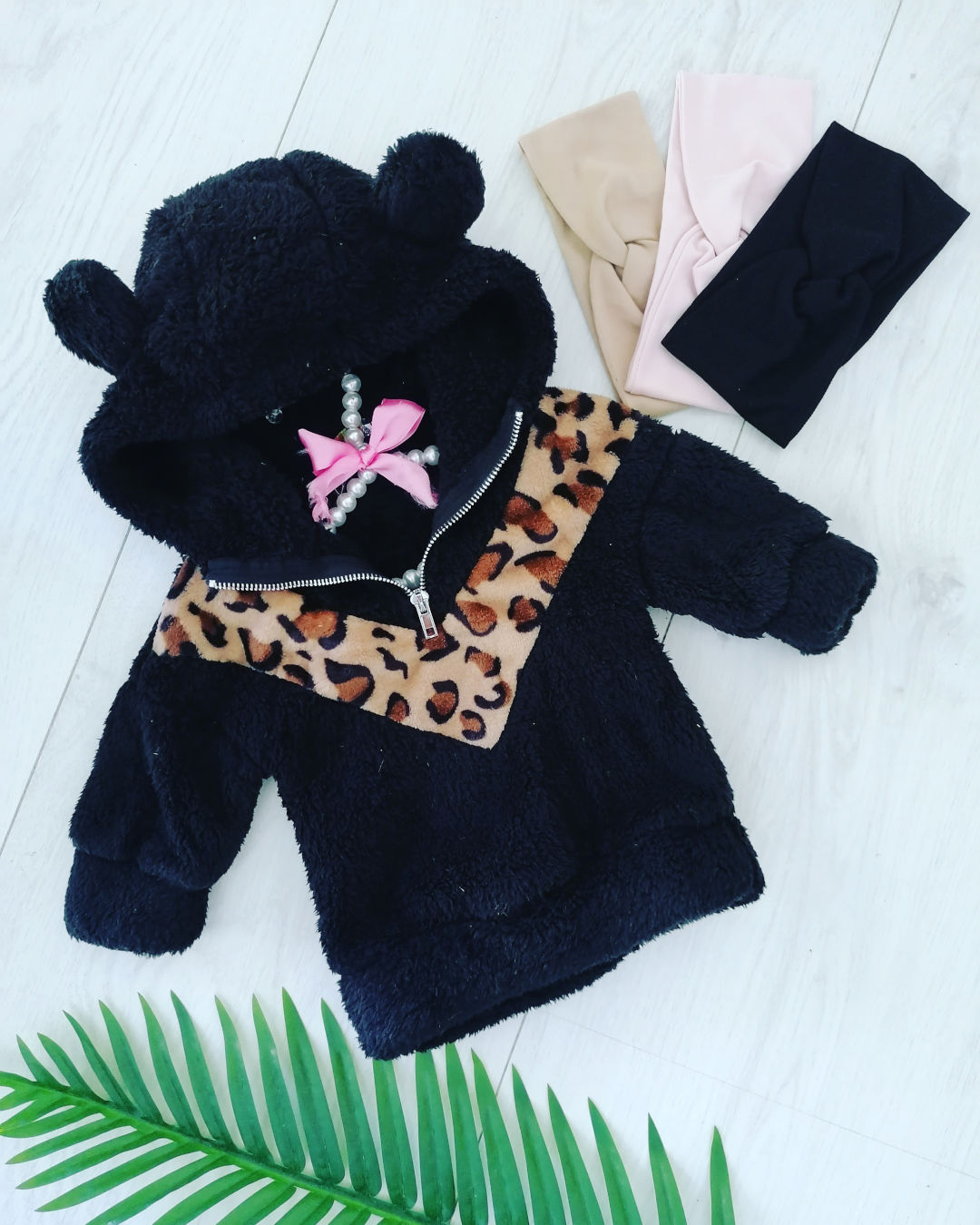 Pluszowa Bluzo Kurtka Czarna - KARMELOWY BUTIK zdjęcie 1