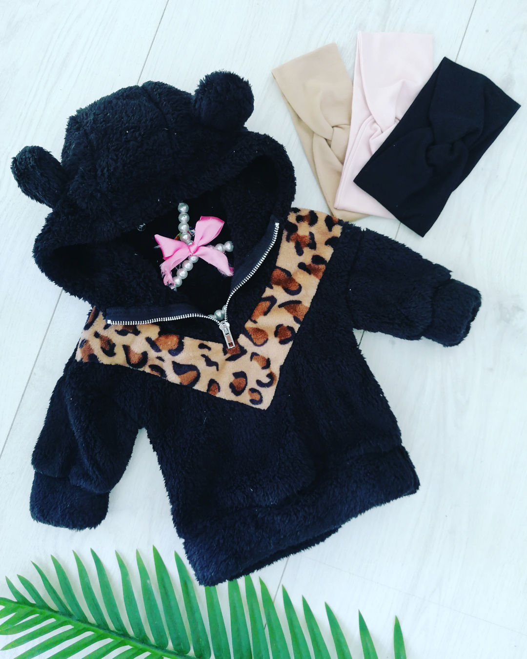 Pluszowa Bluzo Kurtka Czarna - KARMELOWY BUTIK zdjęcie 2