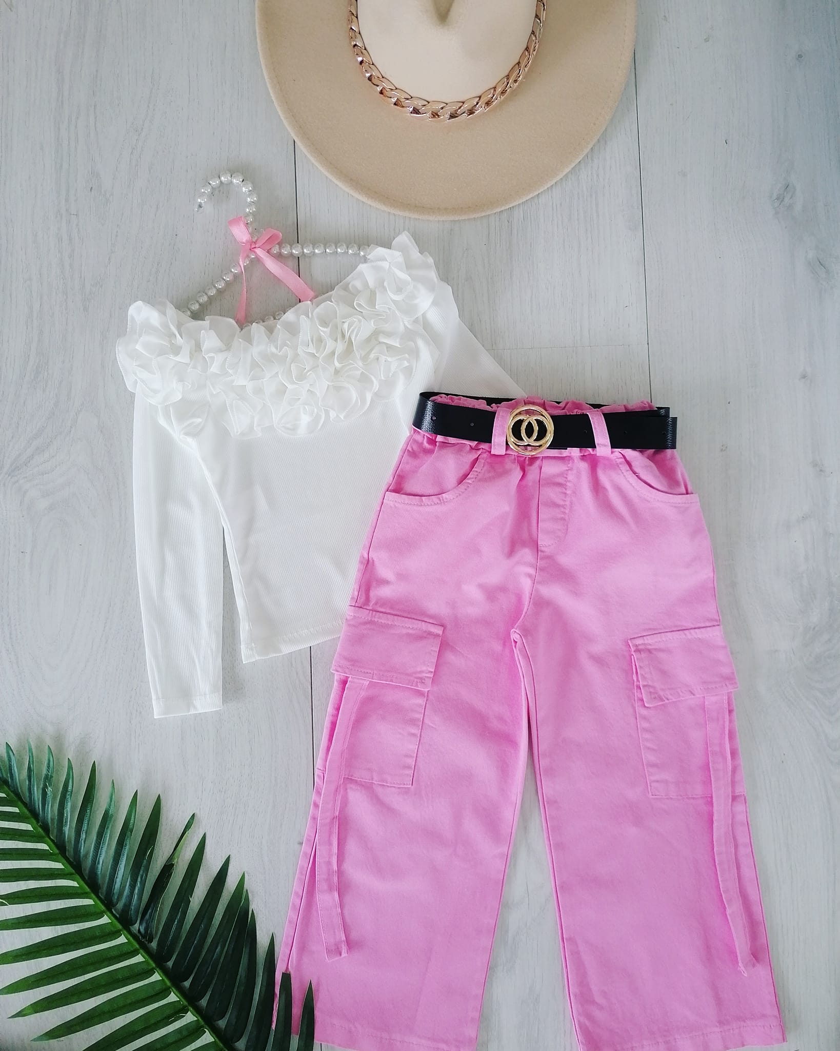 Spodnie z Paskiem Różowe - KARMELOWY BUTIK zdjęcie 1