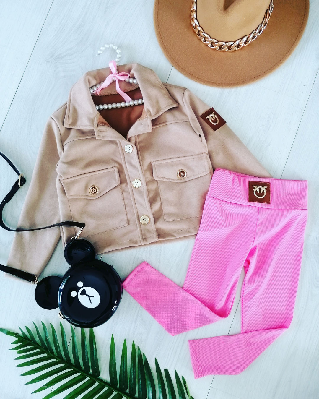 Legginsy Basic Różowe - KARMELOWY BUTIK zdjęcie 1