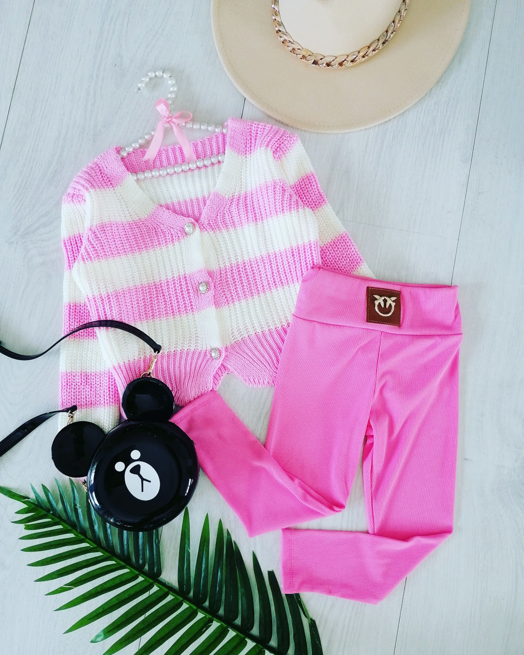 Legginsy Basic Różowe - KARMELOWY BUTIK zdjęcie 3