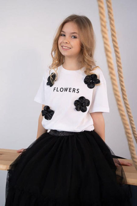 Bluzka Black Flowers - karmelowybutik zdjęcie 3