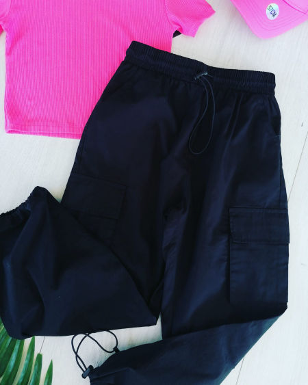 Spodnie z Kieszeniami Czarne - KARMELOWY BUTIK zdjęcie 2
