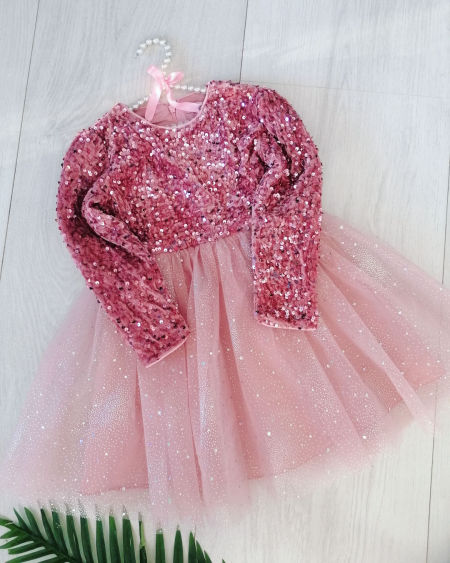 Sukienka Sparkle Różowa - KARMELOWY BUTIK zdjęcie 3