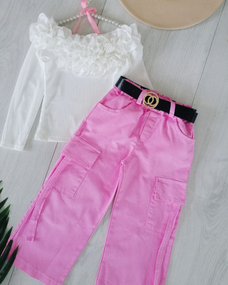 Spodnie z Paskiem Różowe - KARMELOWY BUTIK zdjęcie 2