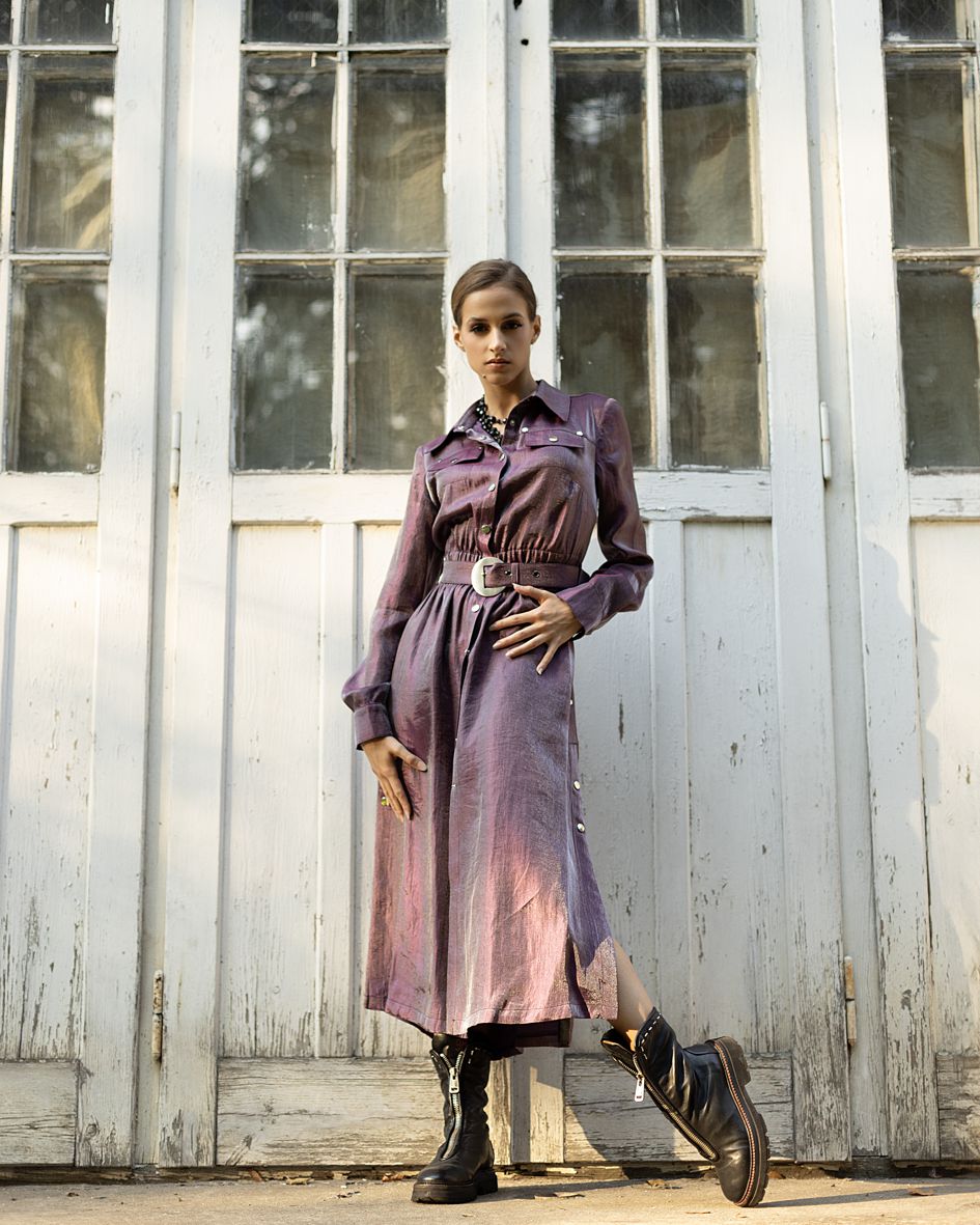 224010 VIOLET SHIRT DRESS - By Rieske image 2