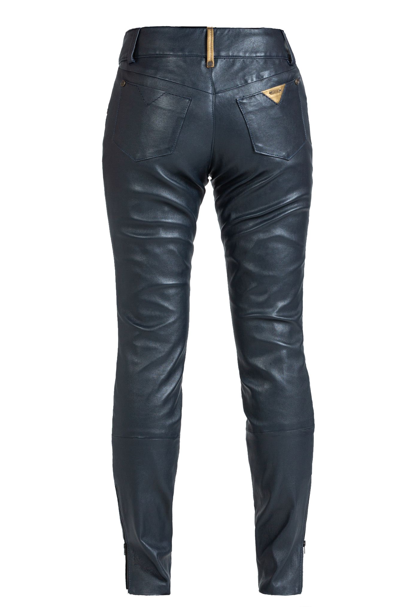 120008 LEATHER PANTS NAVY BLUE - By Rieske image 4
