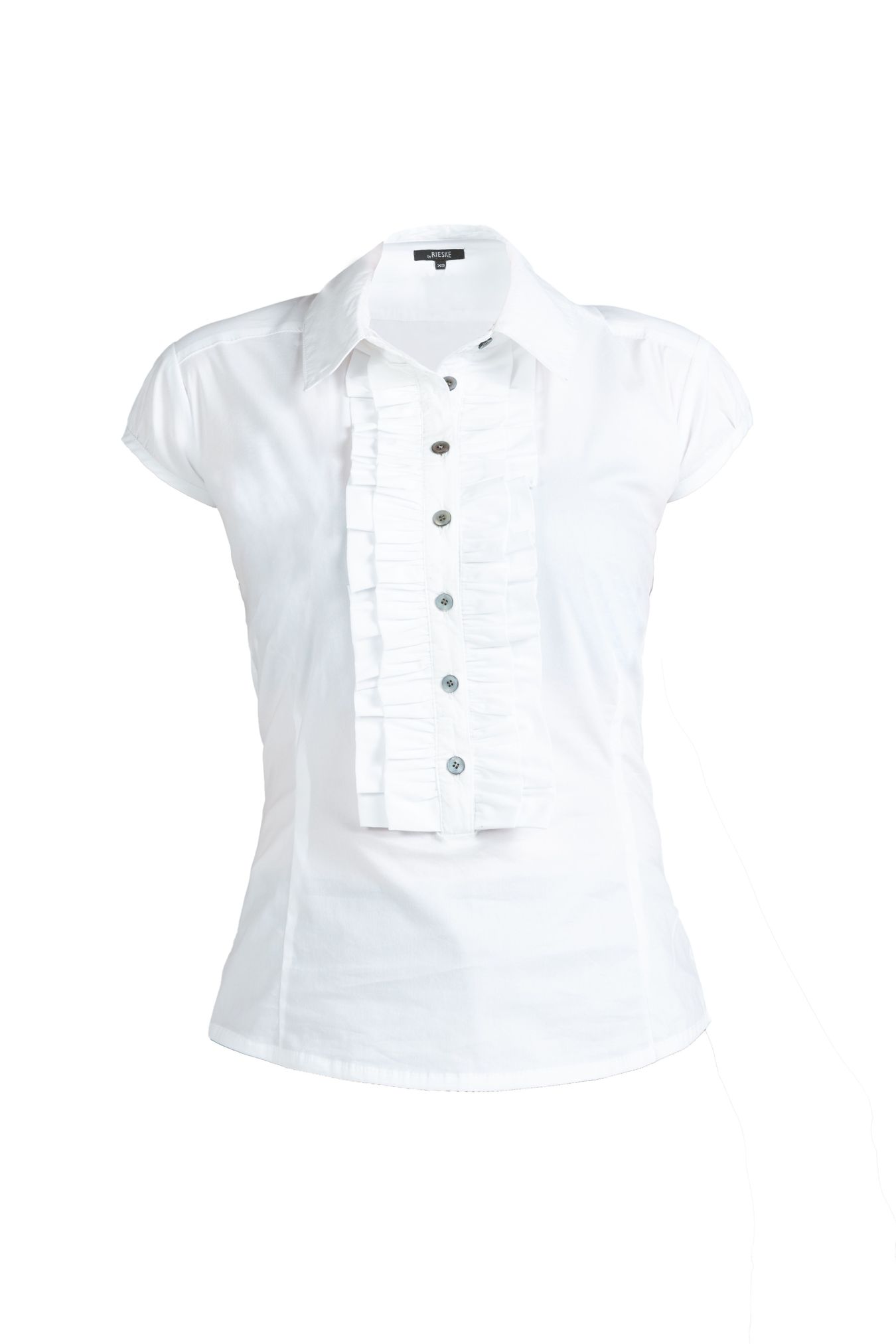 120009 RUFFLED BLOUSE WHITE - By Rieske image 2
