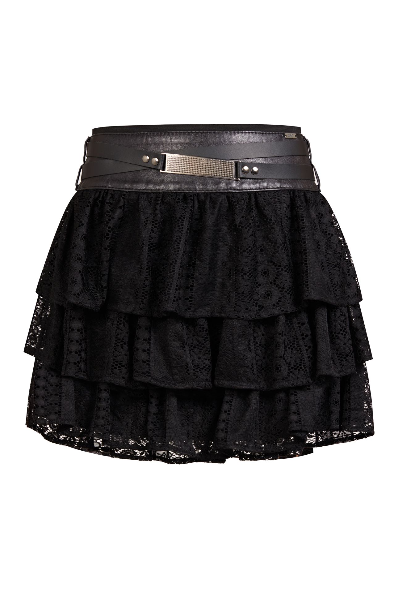 lace skirt, black skirt, black skirt polish brand, black skirt for wedding, must have, lacy skirt bestseller, black skirt hit by rieske, limited skirt with leather yoke, polish designer skirt, made in poland skirt