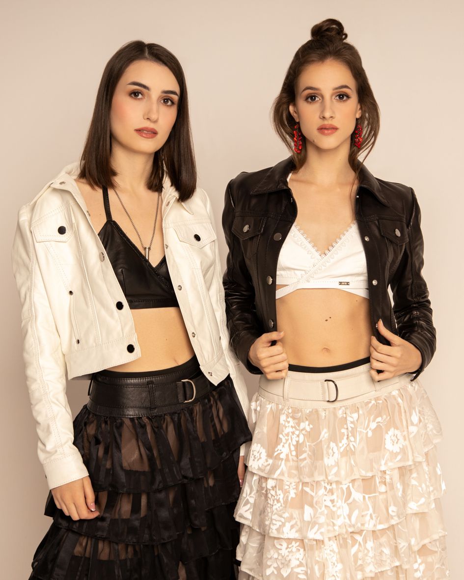 short top made of natural leather, cream leather bra, leather bra, premium top made of Italian leather, top must have, top made of Italian leather, leather bra by Polish designer, top for women made of natural leather, leather bra Polish brand