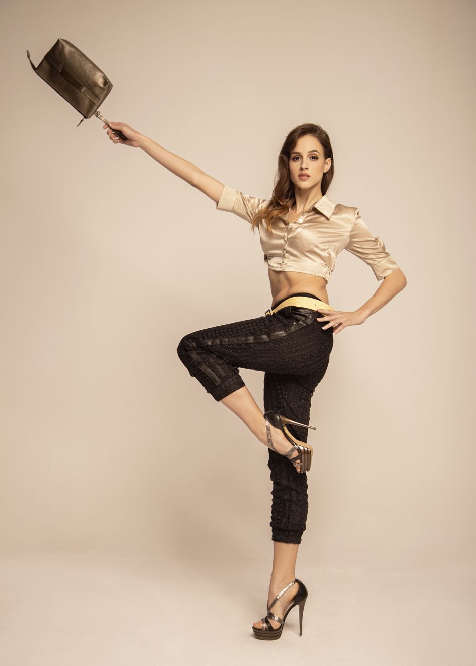 122010 LACE CARGO TROUSERS BLACK - By Rieske image 2