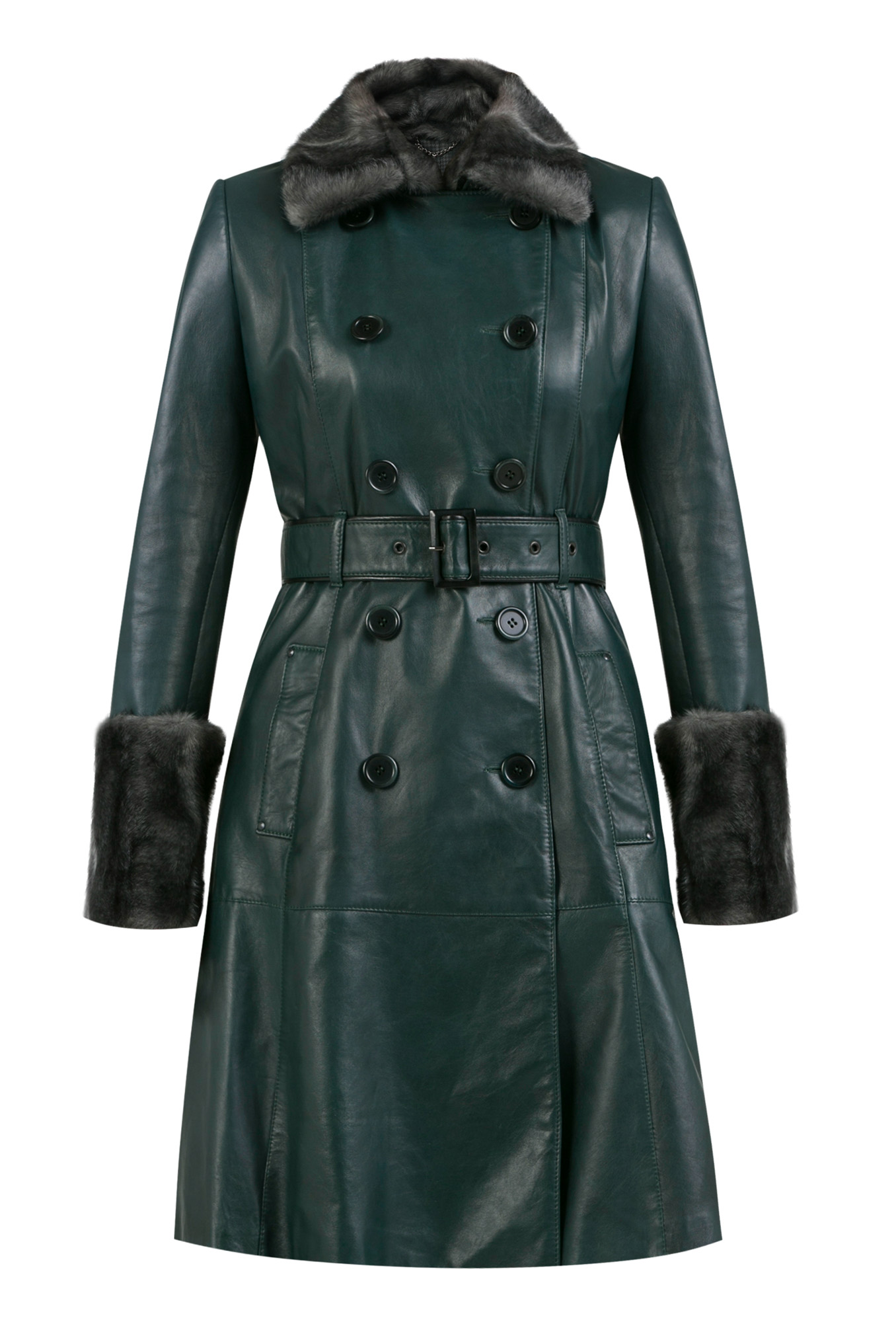 leather coat, leather coat with fur, bottle green leather coat, Italian leather coat, natural leather coat, natural leather green coat, leather coats, leather coat by rieske, double-breasted leather coat, premium