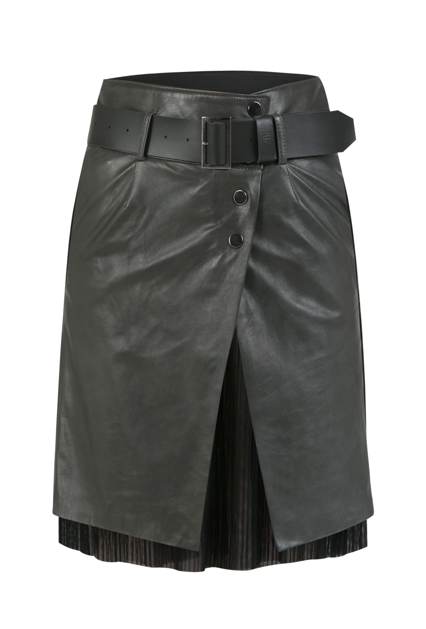 leather skirt, leather skirt with leather strap, gray leather skirt, gray leather skirt with petticoat, Italian leather skirt, natural leather skirt, gray leather skirt, leather skirts with belt, premium