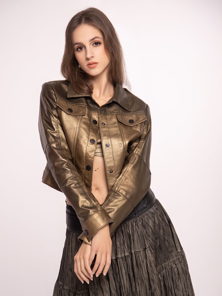 tulle and leather skirt, tulle skirt with leather yoke and belt, skirt with yoke and Italian leather strap, skirt with yoke of natural leather and tulle, olive skirt with natural yoke of leather