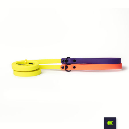 Italian greyhound leash EYESH Neon Yellow - EYESH -for dog walks- image 1