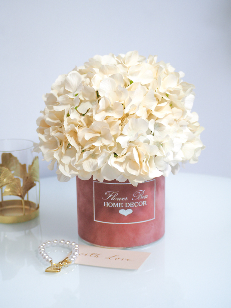 Flower Box Hortensje kremowe (PREMIUM) zdjęcie 1