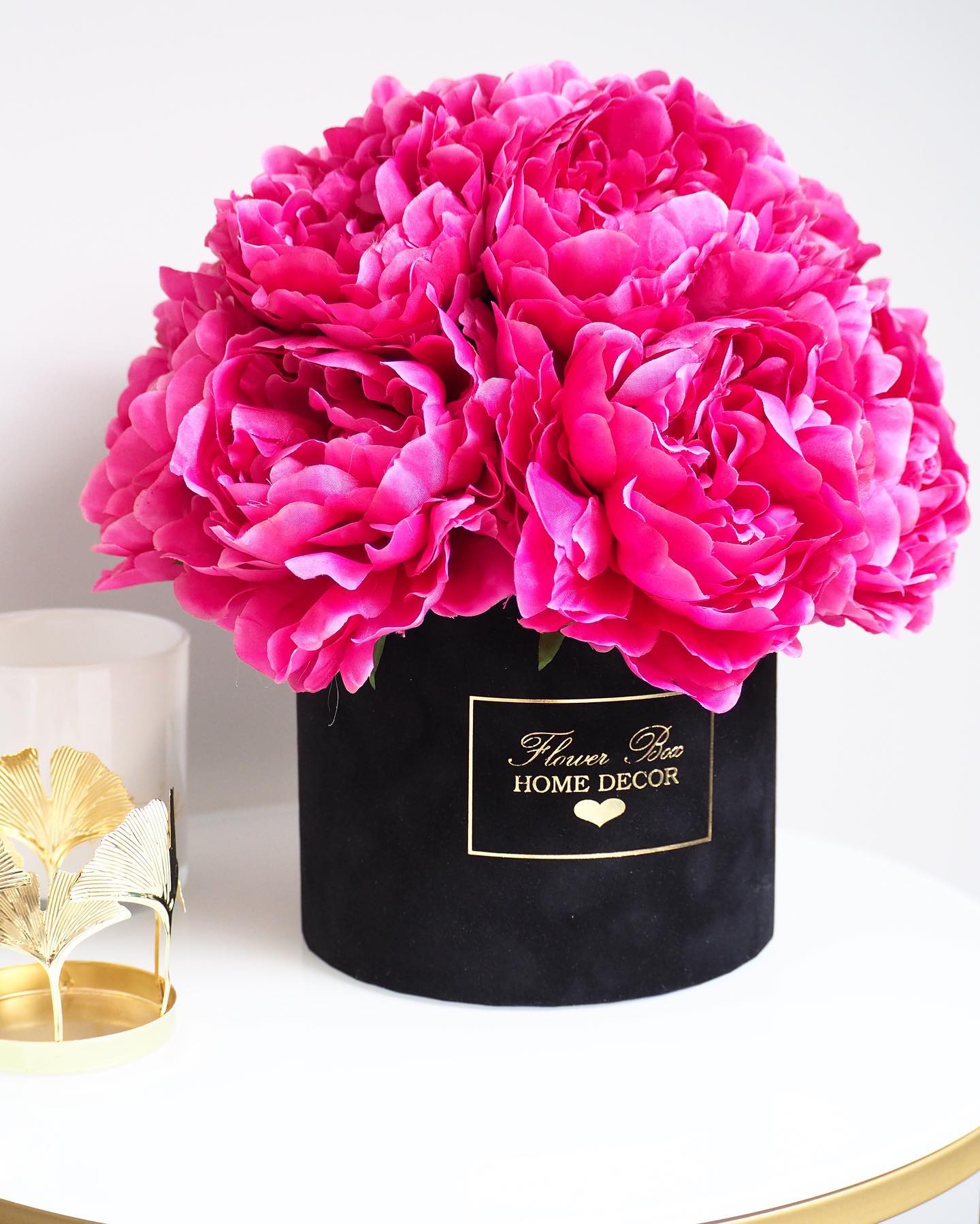 Flower Box Jedwabne Peonie Fuksja (PREMIUM) zdjęcie 2