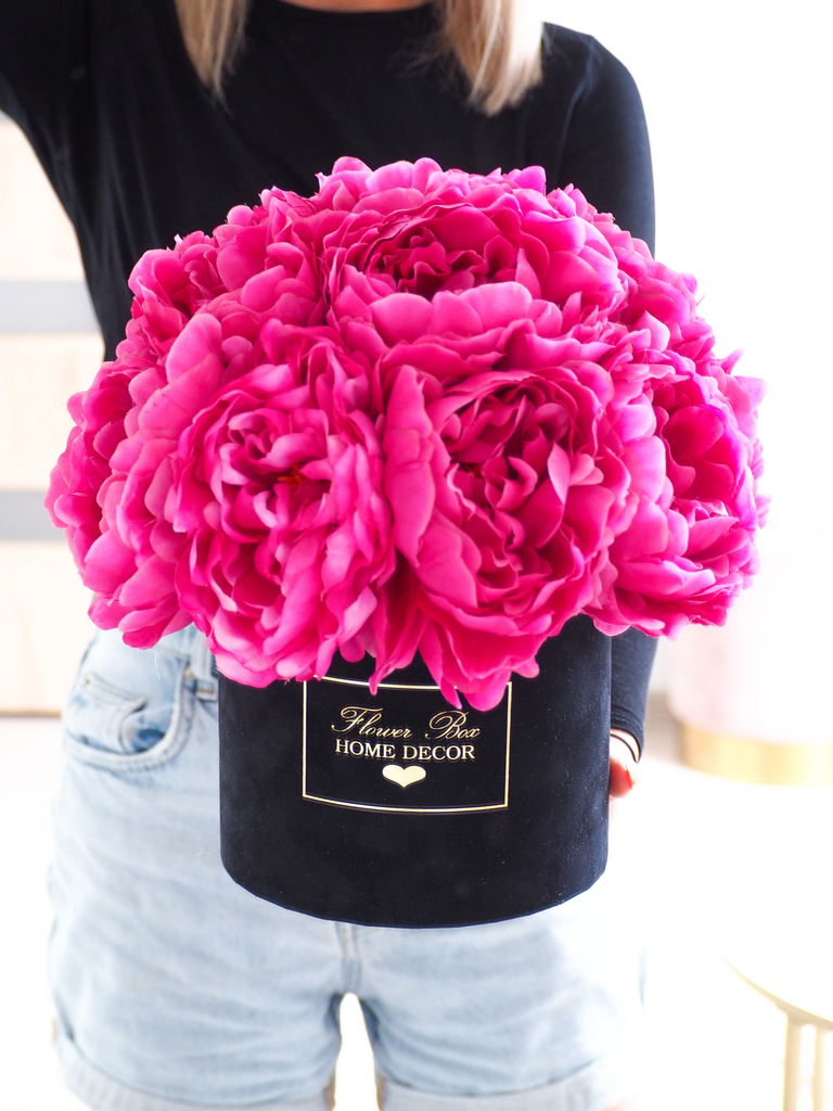 Flower Box Jedwabne Peonie Fuksja (PREMIUM) zdjęcie 4