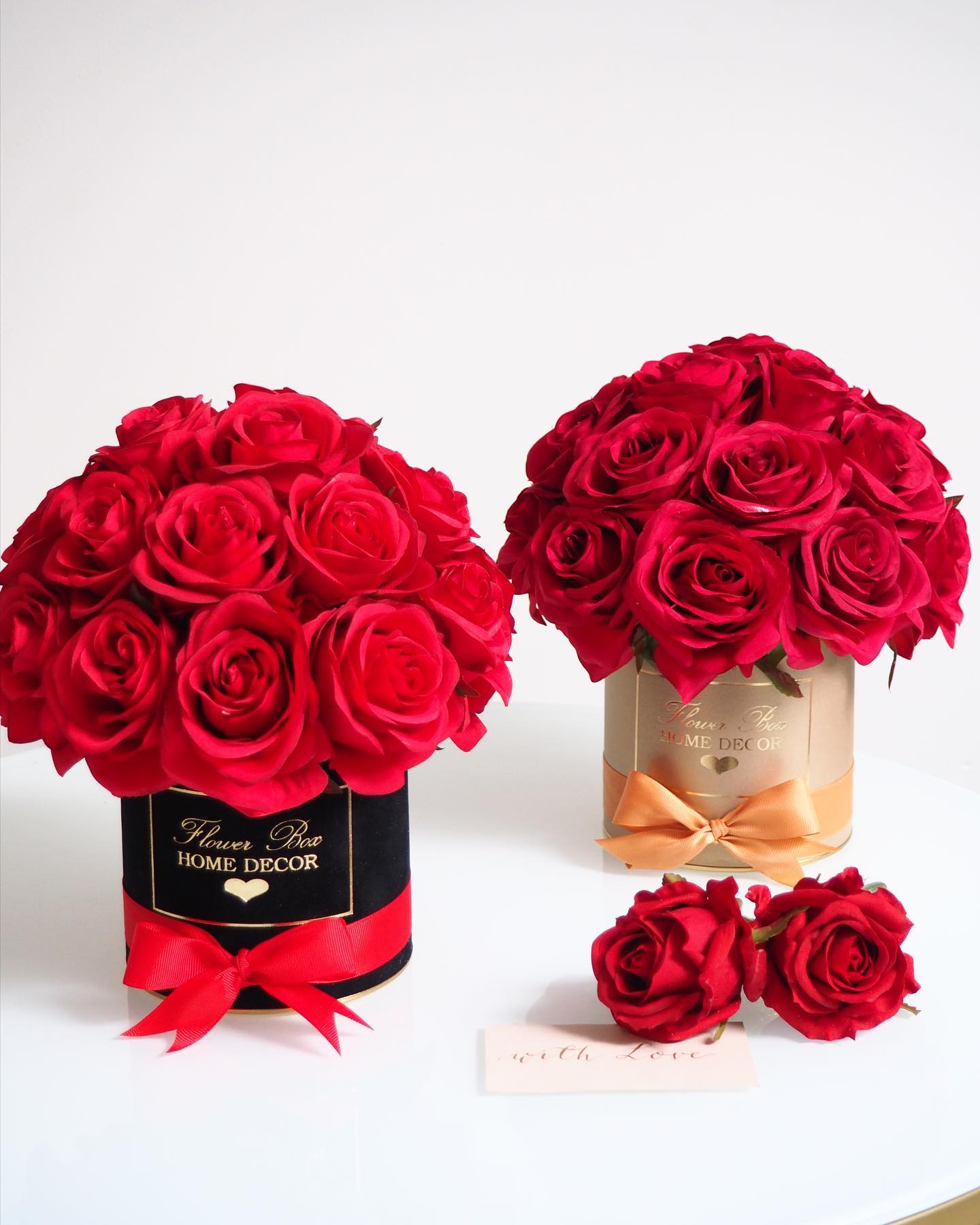 Flower Box Rubinowe róże - czarny box  (PREMIUM) zdjęcie 1