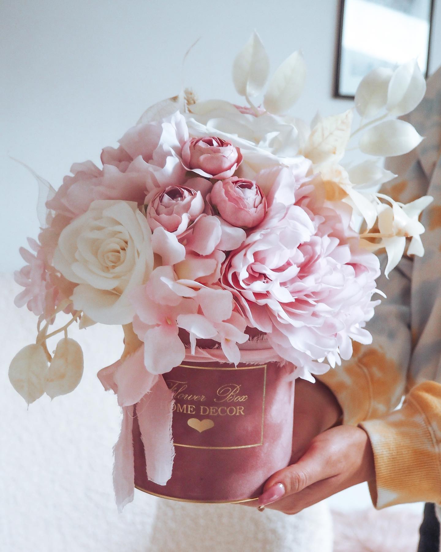 Flower Box brudny róż krem  (PREMIUM) zdjęcie 1