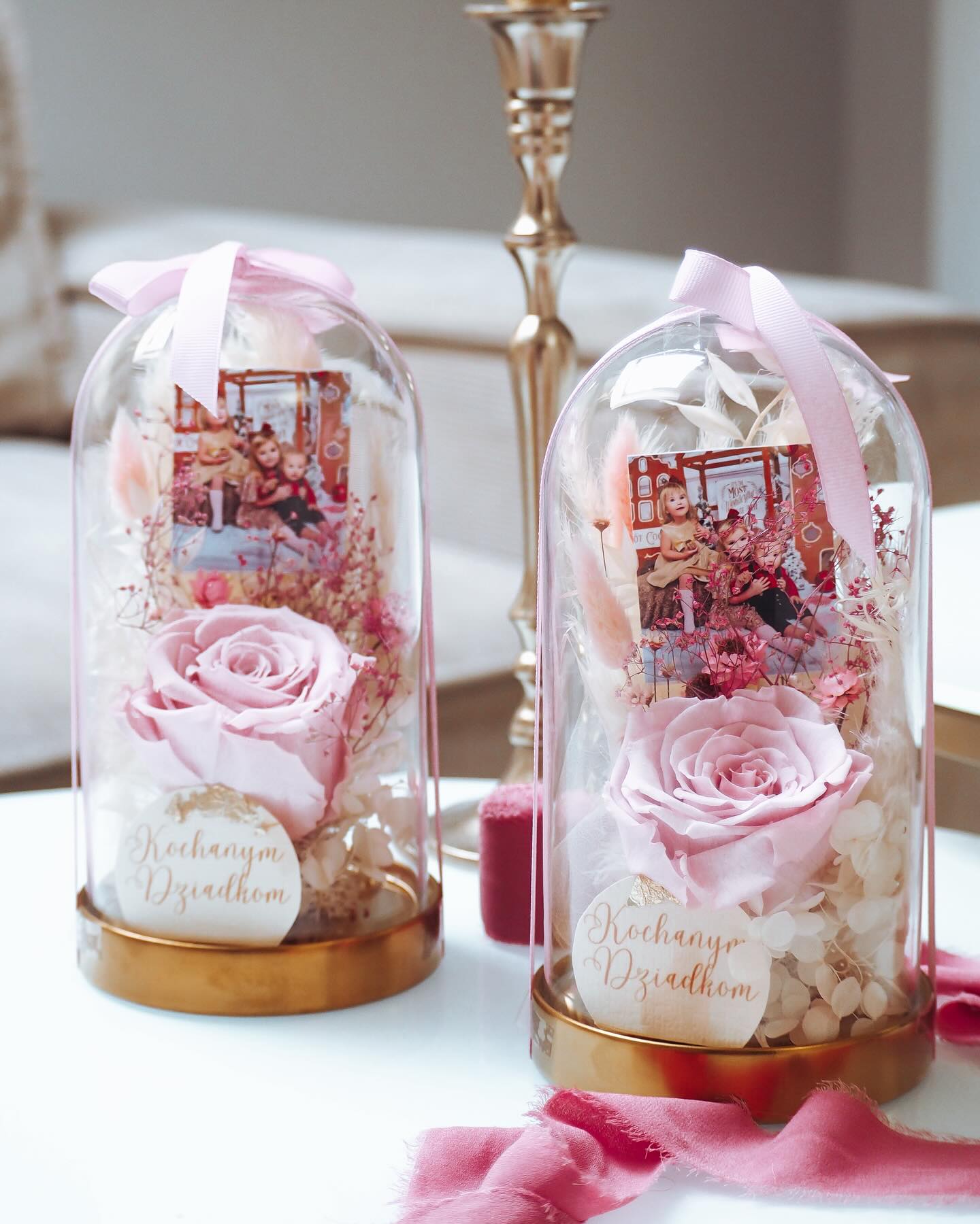 Szklana kopuła z wieczną różą róż  (PREMIUM) zdjęcie 1