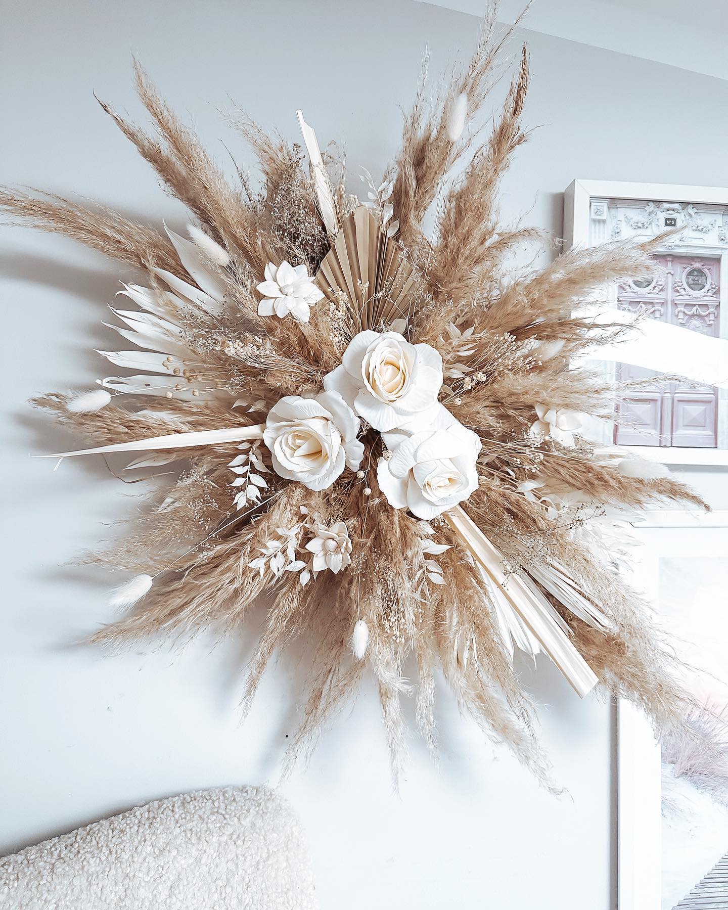 Girlanda wisząca boho trawa pampasowa 86 cm zdjęcie 3