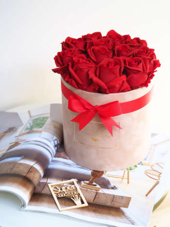 Flower Box róża welurowo-silikonowa  (PREMIUM) zdjęcie 3