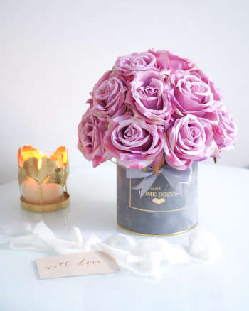 Flower Box Róże fioletowe M  (PREMIUM) zdjęcie 2