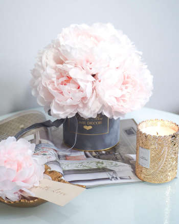 Flower Box peonie jedwabne puder róż (PREMIUM) zdjęcie 2